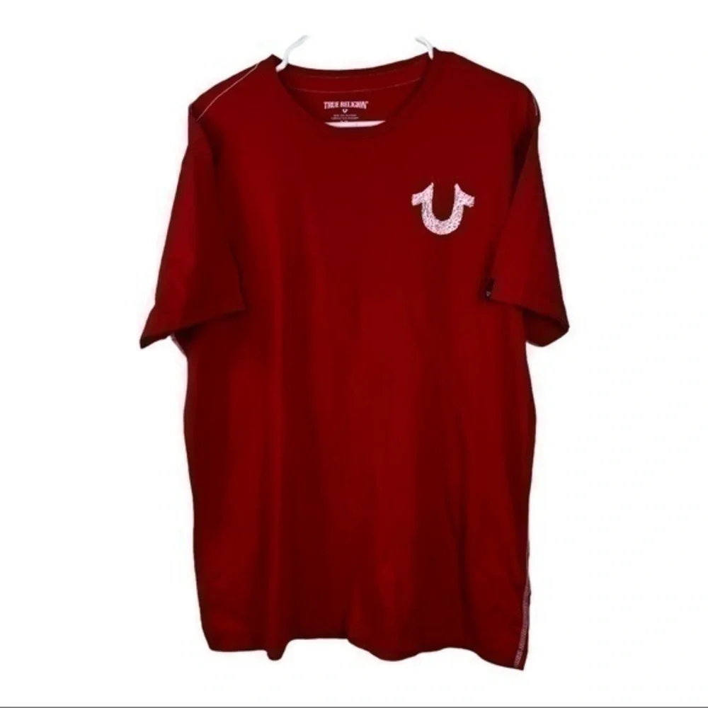True Religion Men T-shirt Red Pullover Sz XL
